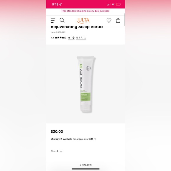 Bosley MD Rejuvenating Scalp Scrub with bamboo & charcoal FULL SIZE 5.1 fl oz - Picture 2 of 2